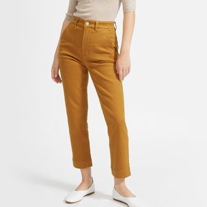 Everlane Mustard Yellow Golden Brown Straight Slim Leg Crop Pants